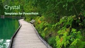  Presentation with europe - PPT theme enhanced with summer-landscape-of-lake-bled background and a tawny brown colored foreground