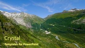  Presentation with switzerland - Beautiful slides featuring summer-landscape-of-switzerland-mountain backdrop and a tawny brown colored foreground