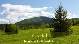 Presentation with green mountains - Presentation theme featuring summer landscape ural mountains a green meadow background and a tawny brown colored foreground