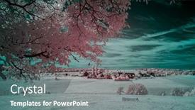  Presentation with infrared - Presentation having summer-landscape-with-a-field background and a  colored foreground