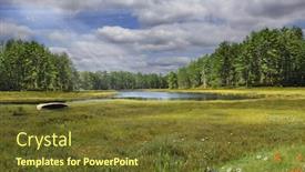  Presentation with deep - Slide deck having summer-landscape-with-a-lake background and a tawny brown colored foreground