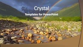  Presentation with rainbow - Cool new presentation design with summer landscape with a rainbow backdrop and a ocean colored foreground