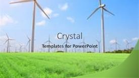  Presentation with wind energy - Beautiful slides featuring summer-landscape-with-field backdrop and a light blue colored foreground