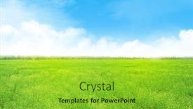  Presentation with blue green - Beautiful PPT theme featuring summer-landscape-with-green-grass backdrop and a yellow colored foreground