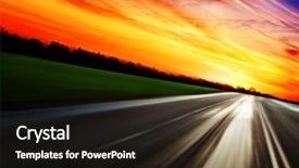  Presentation with summer - Audience pleasing presentation theme consisting of summer landscape with old road backdrop and a wine colored foreground