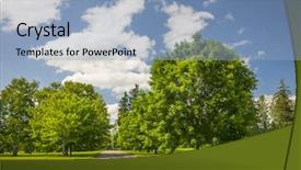  Presentation with rural road - Beautiful presentation theme featuring summer landscape with rural road backdrop and a light blue colored foreground