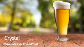  Presentation with green gold - Presentation with summer leaves on natural background background and a coral colored foreground