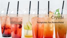  Presentation with lemonade - Slides featuring summer-lemonade-in-the-plastic background and a coral colored foreground