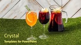  Presentation with lemonade - Colorful presentation theme enhanced with summer-lemonade-on-the-grass backdrop and a tawny brown colored foreground