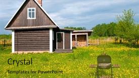  Presentation with bbq - Slides with meadow with a bbq background and a gold colored foreground