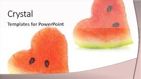  Presentation with love on fire - Slides having summer love watermelon pieces couple background and a  colored foreground