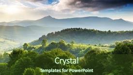  Presentation with storm clouds - Colorful PPT layouts enhanced with summer meadow - majestic mountains landscape under morning backdrop and a tawny brown colored foreground