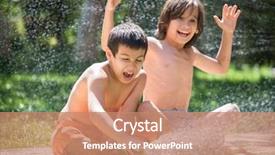  Presentation with water pipe - Slides enhanced with summer meadow splashing water background and a coral colored foreground