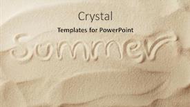  Presentation with text message - Cool new theme with summer-message-on-the-beach backdrop and a lemonade colored foreground