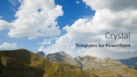  Presentation with mountain - PPT layouts featuring summer-mountain-in-canfranc-valley and a light blue colored foreground