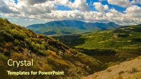  Presentation with leave - Amazing slide set having summer-mountain-landscape-heaven-earth backdrop and a tawny brown colored foreground