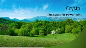  Presentation with japan beautiful landscape mountain fuji - Slide set enhanced with summer mountain landscape in crimea background and a cyan colored foreground