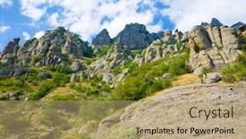  Presentation with ukraine - Cool new slide set with summer-mountain-landscape-in-crimea backdrop and a coral colored foreground