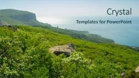 Presentation with mountain - PPT theme with summer-mountain-landscape-in-laspi background and a light blue colored foreground