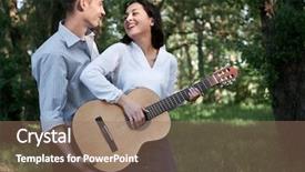  Presentation with old couple walking - Slide deck consisting of summer nature bright sunlight shadow background and a  colored foreground