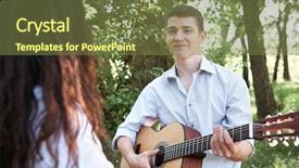  Presentation with green nature - Beautiful presentation theme featuring summer nature bright sunlight shadow backdrop and a  colored foreground