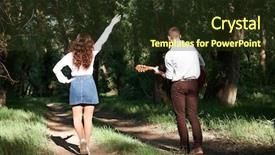  Presentation with green shadow - Colorful theme enhanced with summer nature bright sunlight shadow backdrop and a  colored foreground