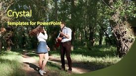  Presentation with old couple walking - Amazing slide deck having summer nature bright sunlight shadow backdrop and a  colored foreground