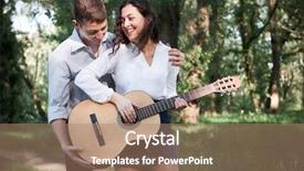  Presentation with walking young wild jaguar - PPT theme enhanced with summer nature bright sunlight shadow background and a  colored foreground