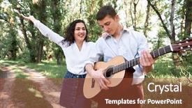  Presentation with green nature - Beautiful PPT theme featuring summer nature bright sunlight shadow backdrop and a  colored foreground