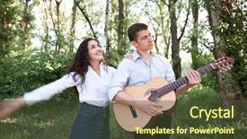  Presentation with green shadow - PPT theme having summer nature bright sunlight shadow background and a  colored foreground