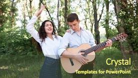  Presentation with green nature - Theme having summer nature bright sunlight shadow background and a  colored foreground