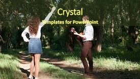  Presentation with old couple walking - Cool new presentation theme with summer nature bright sunlight shadow backdrop and a  colored foreground