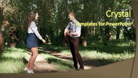  Presentation with green nature - Audience pleasing theme consisting of summer nature bright sunlight shadow backdrop and a  colored foreground