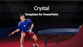  Presentation with sports table tennis - Slide deck featuring summer olympic games - table tennis player at sports background and a  colored foreground