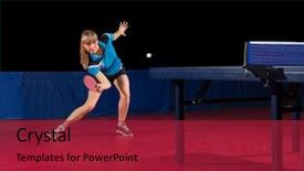  Presentation with olympic games - Amazing slides having summer olympic games - young girl table tennis player backdrop and a crimson colored foreground