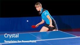  Presentation with olympic games - Colorful PPT theme enhanced with summer olympic games - young girl table tennis player backdrop and a ocean colored foreground