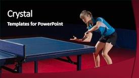  Presentation with table tennis - PPT theme consisting of summer olympic games - young girl table tennis player background and a black colored foreground