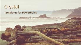  Presentation with beach rocks - Audience pleasing theme consisting of summer olympics - scenic and rigorous pacific coast backdrop and a sky blue colored foreground