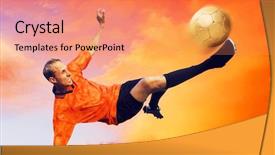  Presentation with clouds - Slides featuring summer olympics - shoot of football player background and a coral colored foreground