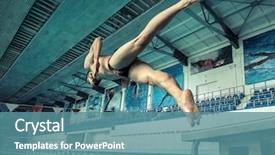  Presentation with swimmer - Cool new PPT theme with summer olympics - swimmer man swimmings athlete backdrop and a teal colored foreground