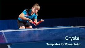  Presentation with table tennis - Slides having summer olympics - young girl table tennis player background and a ocean colored foreground