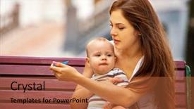  Presentation with mom baby - Slide set having summer on bench good appetite background and a red colored foreground