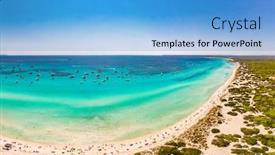  Presentation with summer - Slide set consisting of summer-on-majorca-es-trenc background and a light blue colored foreground
