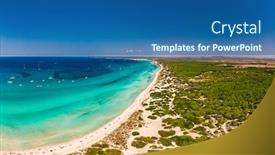  Presentation with summer - Colorful slide deck enhanced with summer-on-majorca-es-trenc backdrop and a ocean colored foreground