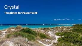  Presentation with 2020 - Audience pleasing PPT theme consisting of summer-on-majorca-es-trenc backdrop and a dark gray colored foreground