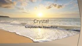  Presentation with seashore - Presentation design with summer-on-the-beach-sandy background and a lemonade colored foreground