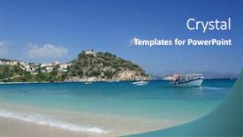  Presentation with summer - Colorful slide deck enhanced with summer-on-the-beach backdrop and a teal colored foreground