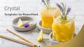  Presentation with lemonade - PPT theme with summer-orange-and-lemon-cocktail background and a white colored foreground