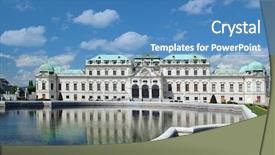  Presentation with vienna - Slide deck featuring summer palace belvedere in vienna background and a teal colored foreground