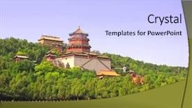  Presentation with china - PPT theme enhanced with summer palace in beijing china background and a sky blue colored foreground
